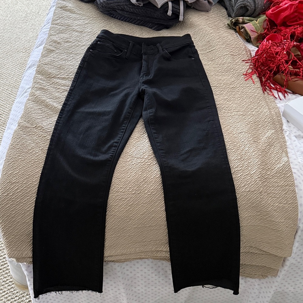 MOTHER Black Straight Leg Women's Jeans